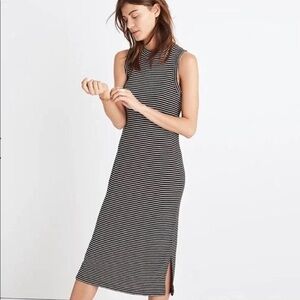 Madewell Black and White Striped Sleeveless dress